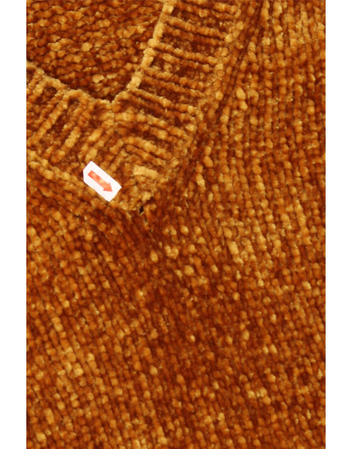 ZARA Womens Oversized V-Neck Jumper Sweater UK 14 Medium Brown Elastomere
