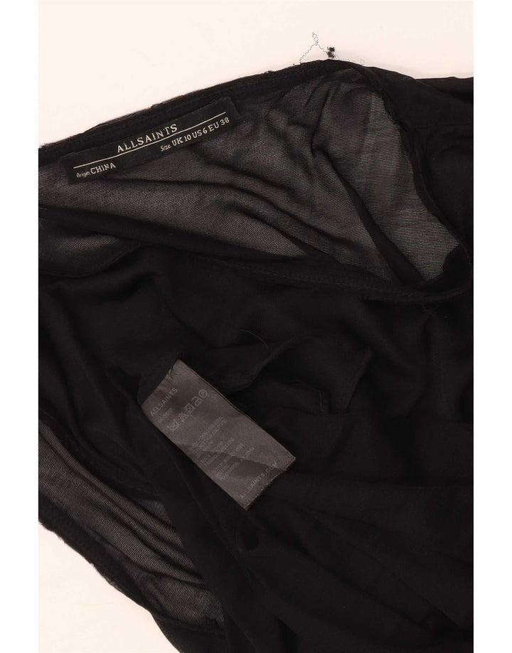 All Saints Womens Sleeveless Blouse Top UK 10 Small Black Acetate