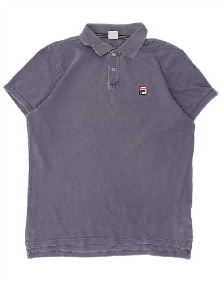 Fila Mens Polo Shirt IT 58 Medium Blue Cotton