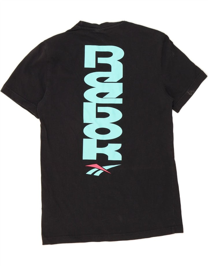 REEBOK Mens Graphic T-Shirt Top Small Black Cotton Vintage Reebok and Second-Hand Reebok from Messina Hembry 