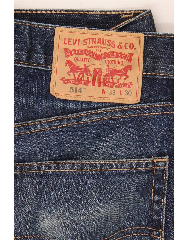 Levi's Herre 514 Straight Jeans W33 L30 Marineblå Bomuld