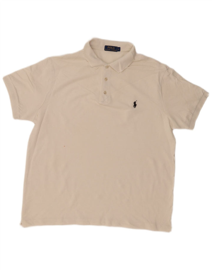 Polo Ralph Lauren Mens Polo Shirt Large White Classic