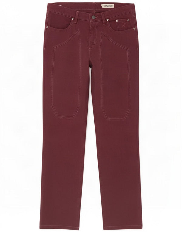 Jeckerson Damen Straight Jeans W30 L30 Burgund