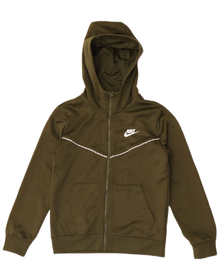 Nike hættetrøje med lynlås til drenge 10-11 år Medium Khaki Polyester