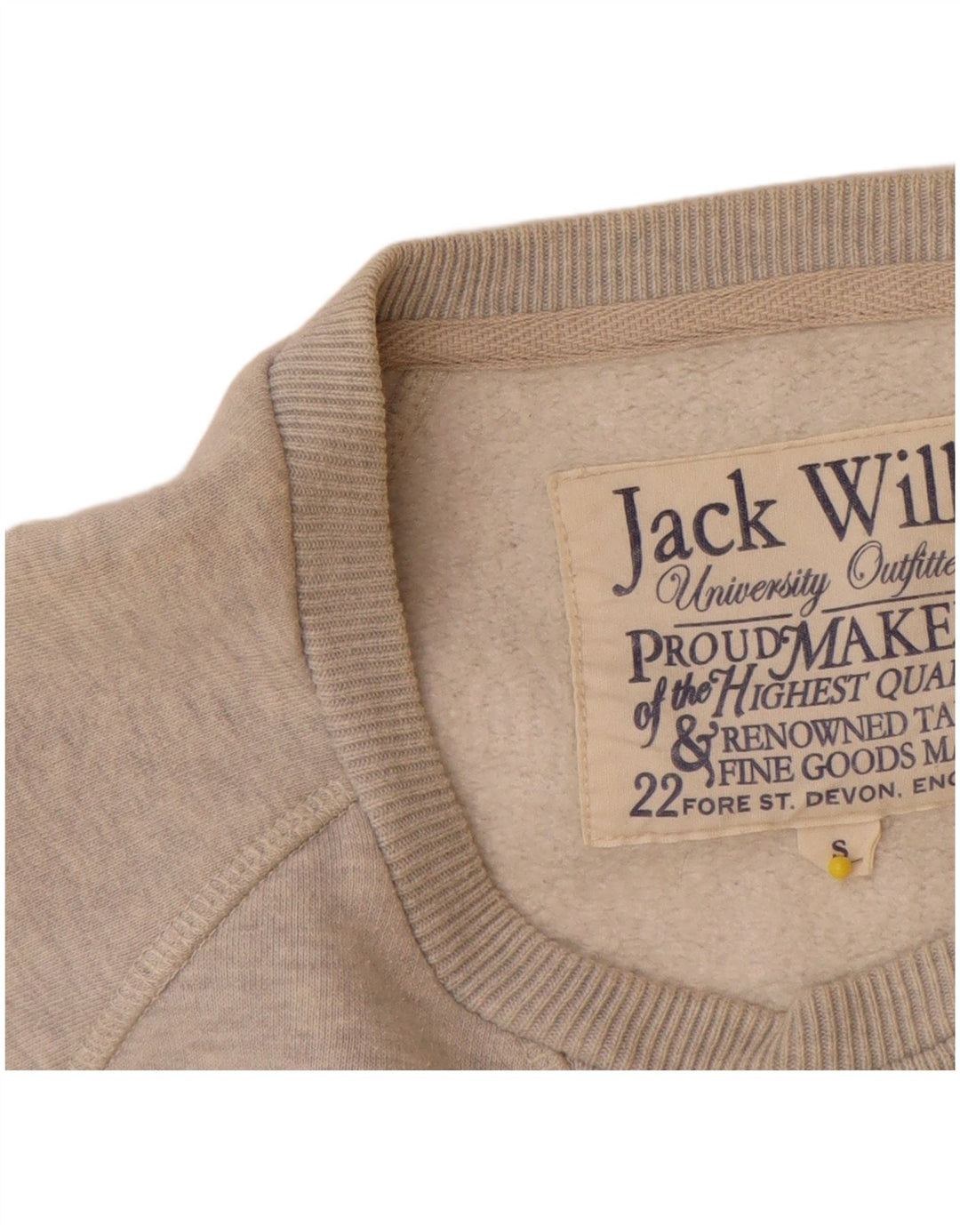 Jack Wills Mens Graphic Sweatshirt Jumper Small Grey Flecked Cotton