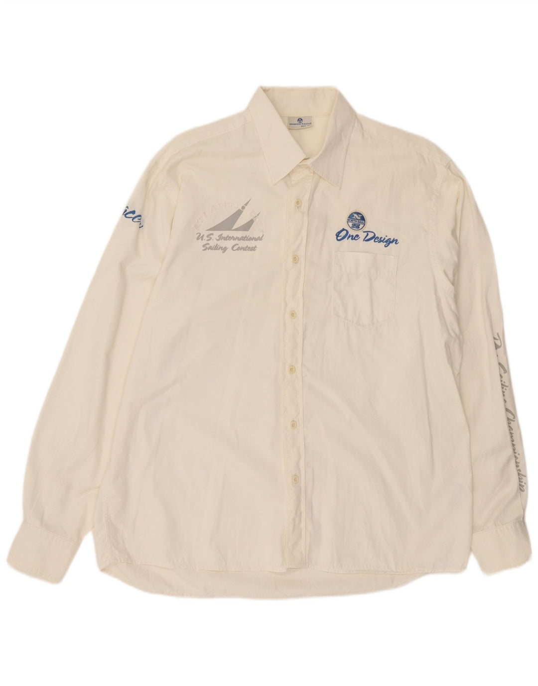 North Sails Mens Graphic Shirt 2XL Off White Cotton