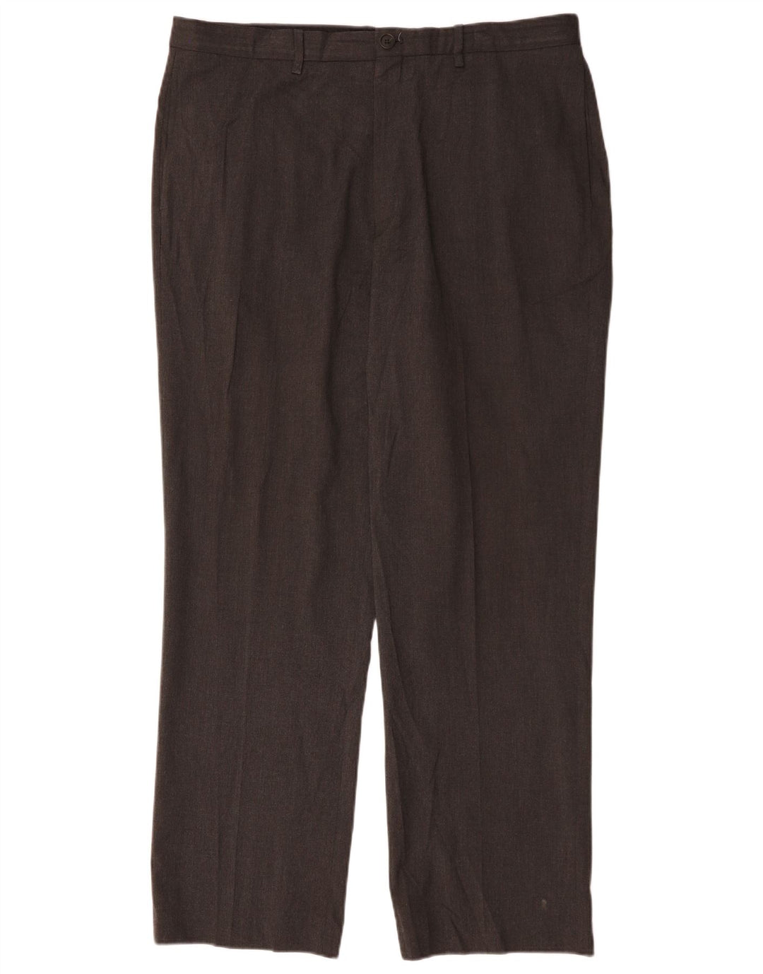 Calvin Klein Mens Straight Chino Trousers W36 L32 Grey Polyester
