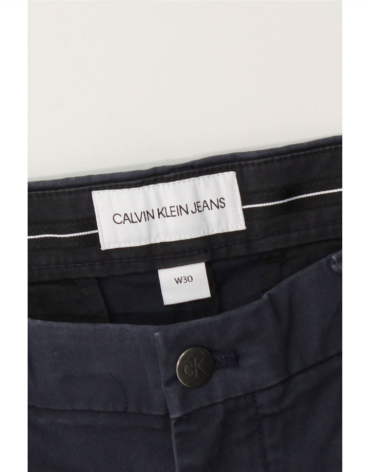 Calvin Klein Mens Chino Shorts W30 Medium Navy Blue Cotton