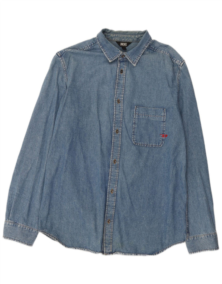 Diesel Mens Denim Shirt XL Blue Cotton