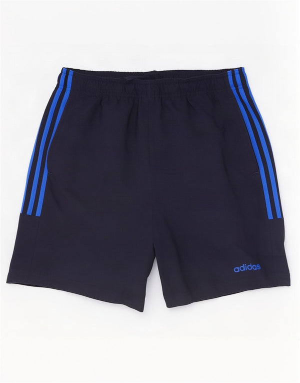 Pantaloncini sportivi da uomo Adidas medi in poliestere blu navy