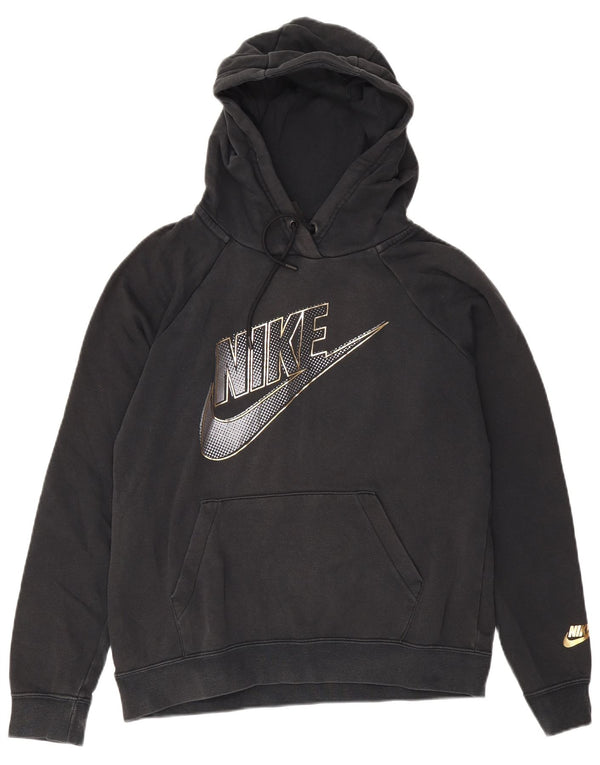 Pulover pentru femei Nike Graphic Oversized Hoodie UK 10 Bumbac negru mic