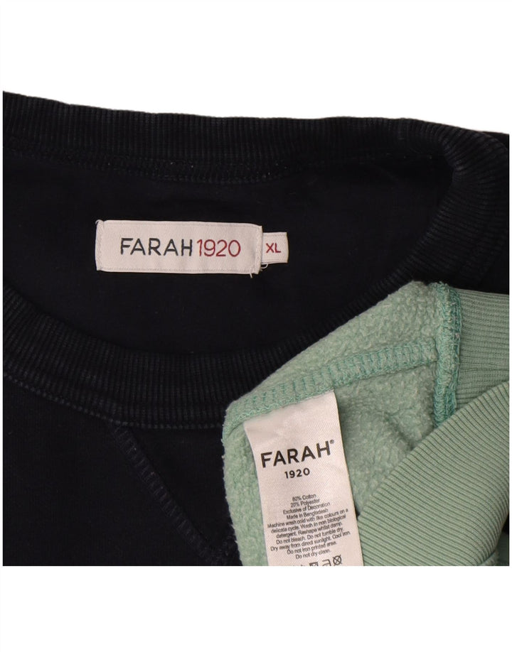 Farah Mens Sweatshirt Jumper XL Multicoloured Colourblock Cotton