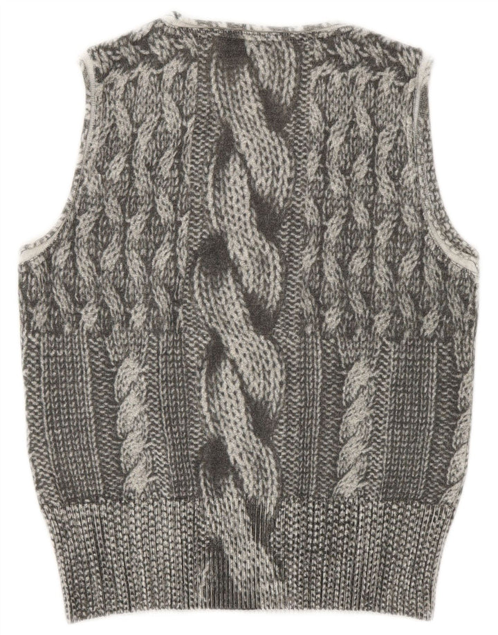 Trussardi Jeans Womens Vest Tank Top UK 12 Medium Grey Wool