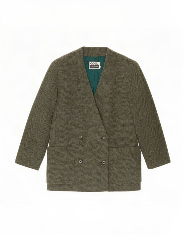 Coeli Premiere Dame Blazer Jacket IT 46 Large Green Sildeben