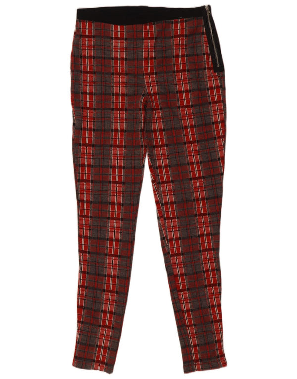 Topshop Pantaloni skinny casual pentru femei UK 12 Medium W28 L29 Red Check