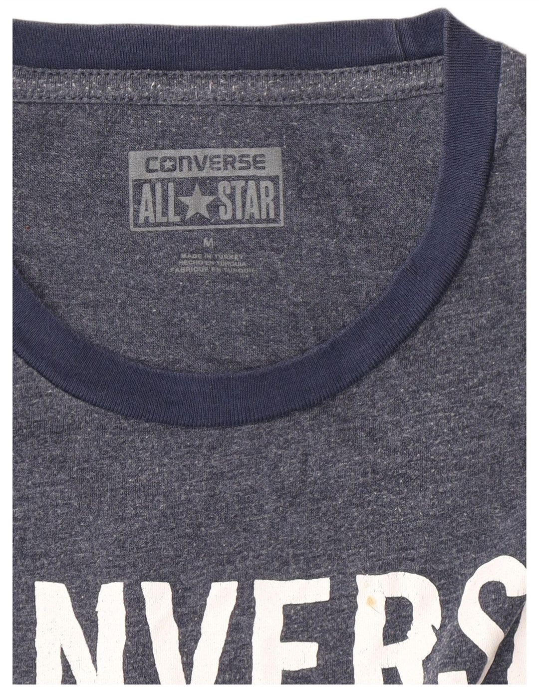 CONVERSE Mens Graphic T-Shirt Top Medium Navy Blue