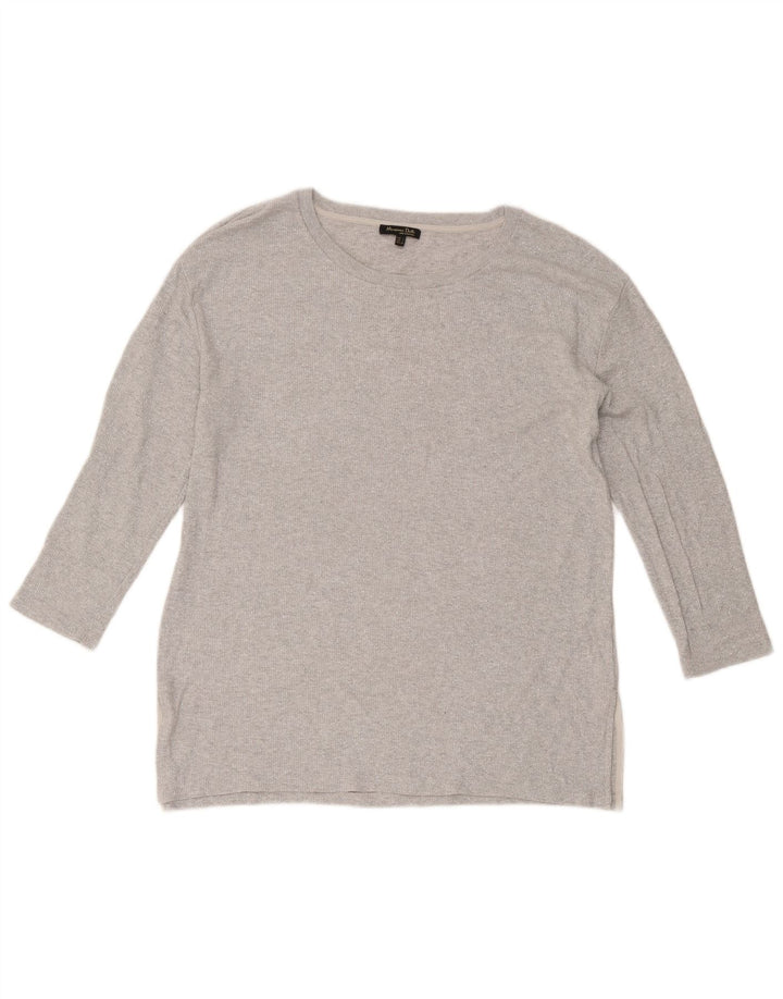 Massimo Dutti Damen Top 3/4 Ärmel UK 16 Large Grau