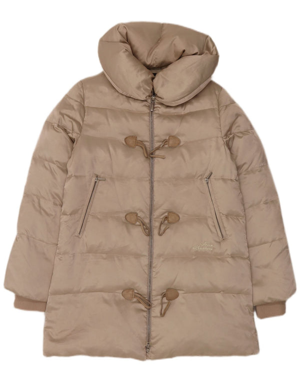 Moschino Damen Duffle gepolsterter Mantel UK 14 Large Beige Polyester