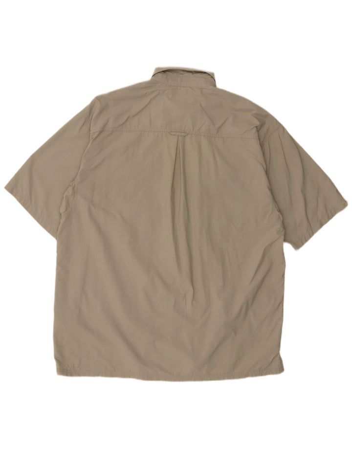 Columbia Mens Short Sleeve Shirt XL Khaki Nylon