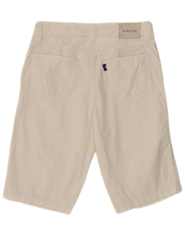 Pantaloni scurți casual pentru femei Jeckerson W30 bumbac alb mediu
