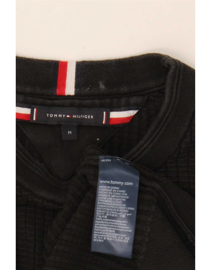Мужской джемпер с круглым вырезом Tommy Hilfiger, средний черный хлопковый свитер