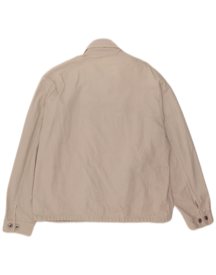 Murphy & Nye Herre Grafisk Bomber Jacket UK 40 Stor Beige Bomuld