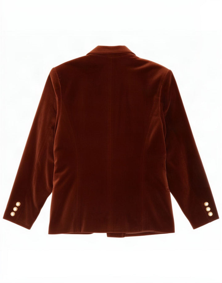 Vintage Blazer croisé en velours pour femme IT 42 Marron moyen