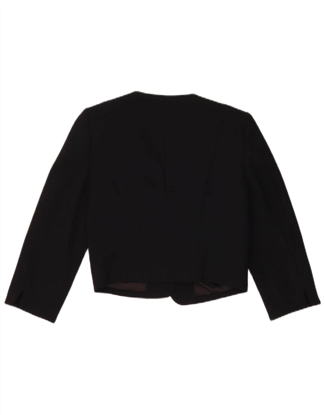 Monsoon Womens Crop Open Blazer Jacket UK 10 Small Black Polyester