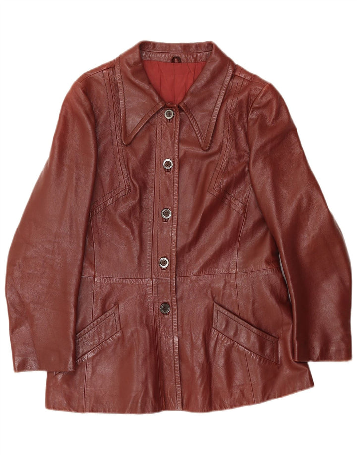 Emme Womens Leather Jacket IT 46 Large Brown