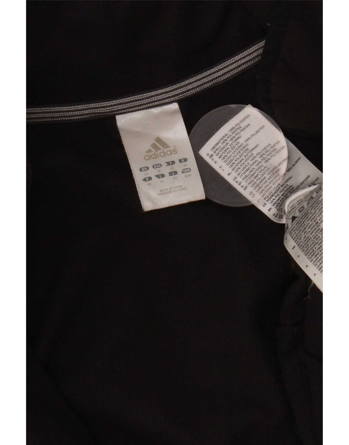 Adidas Womens Fleece Jacket UK 14 Medium Black Polyester