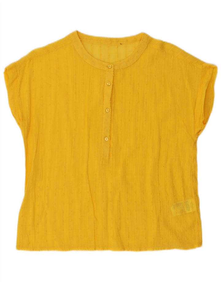 OVS Dame Bluse Top UK 16 Stor Gul Bomuld
