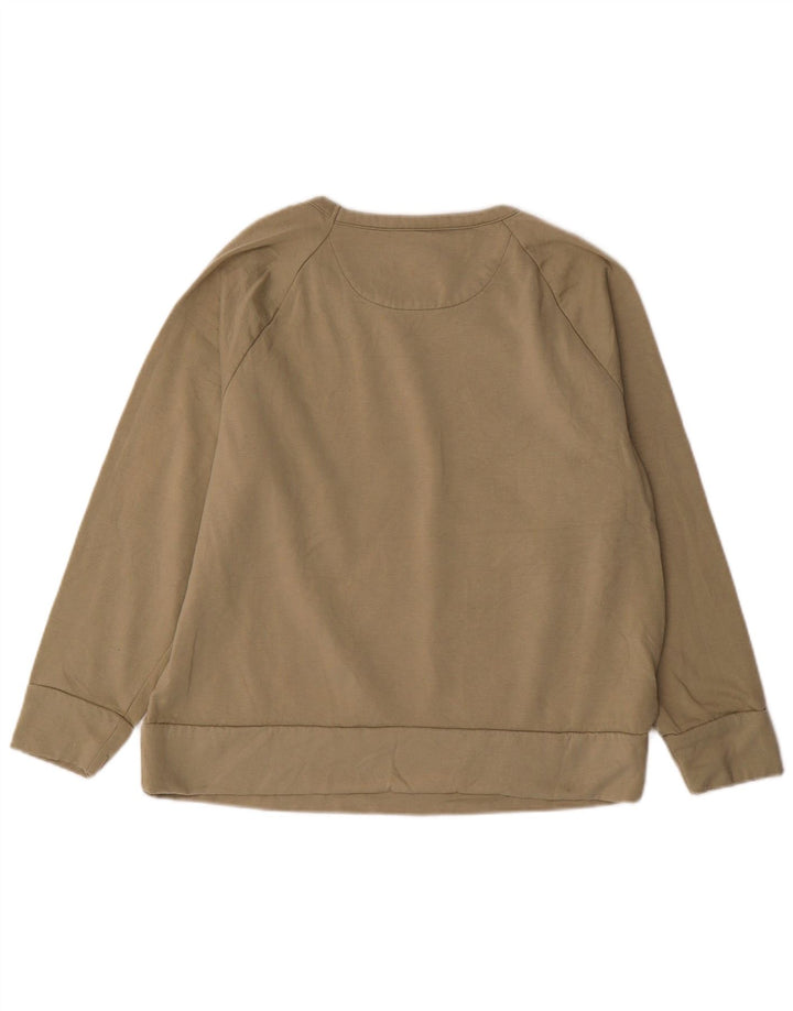 EDDIE BAUER Womens Sweatshirt Jumper UK 16 Large Khaki Polyester
