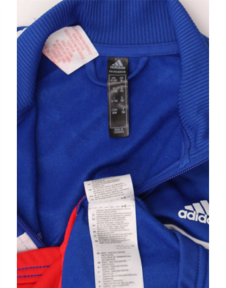 Giacca da tuta da ragazzo Adidas 11-12 anni in poliestere color block blu