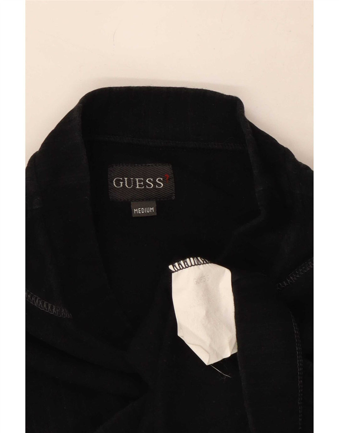 Γυναικείο τοπ Guess Μακρυμάνικο UK 14 Μεσαίο μαύρο βαμβακερό