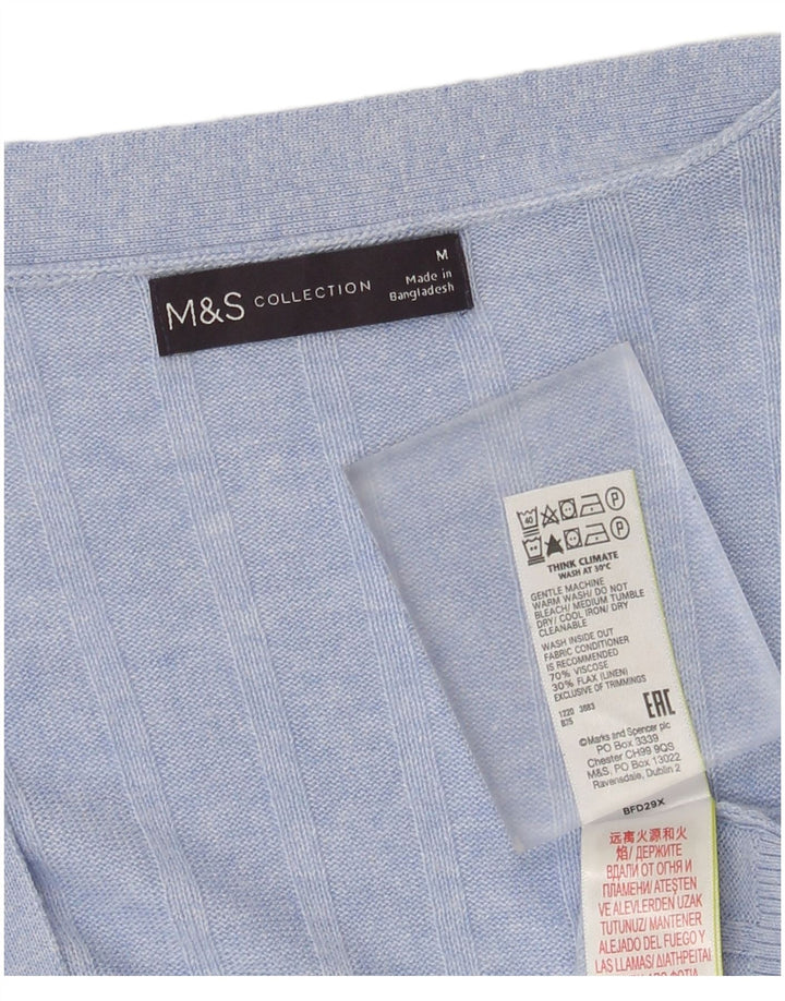 Marks & Spencer Dame Longline Åben Cardigan Sweater UK 14 Medium Blue