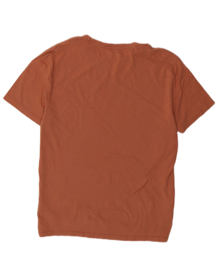 All Saints Mens T-Shirt Top Large Brown Cotton