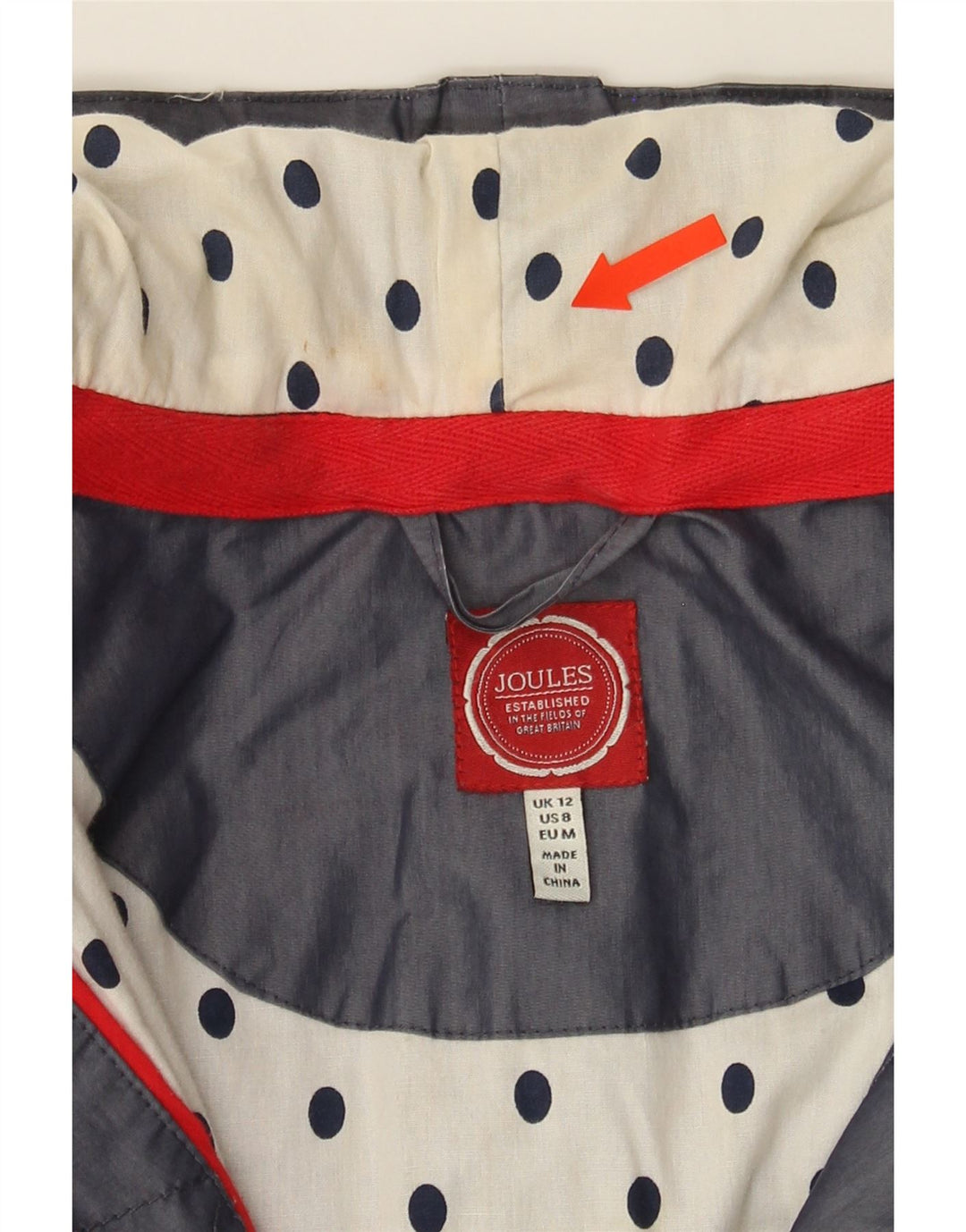 JOULES Womens Hooded Parka Jacket UK 12 Medium Navy Blue Cotton Vintage Joules and Second-Hand Joules from Messina Hembry 