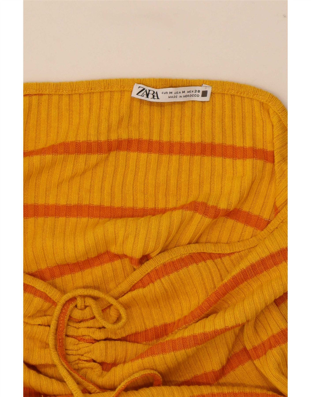 Top Crop Halter pentru Damă Zara UK 12 Medium Yellow Striped