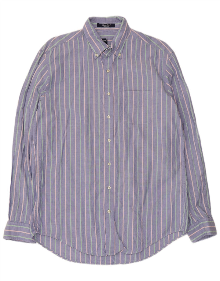 Gant Mens Regular Fit Shirt Large Blue Striped Cotton