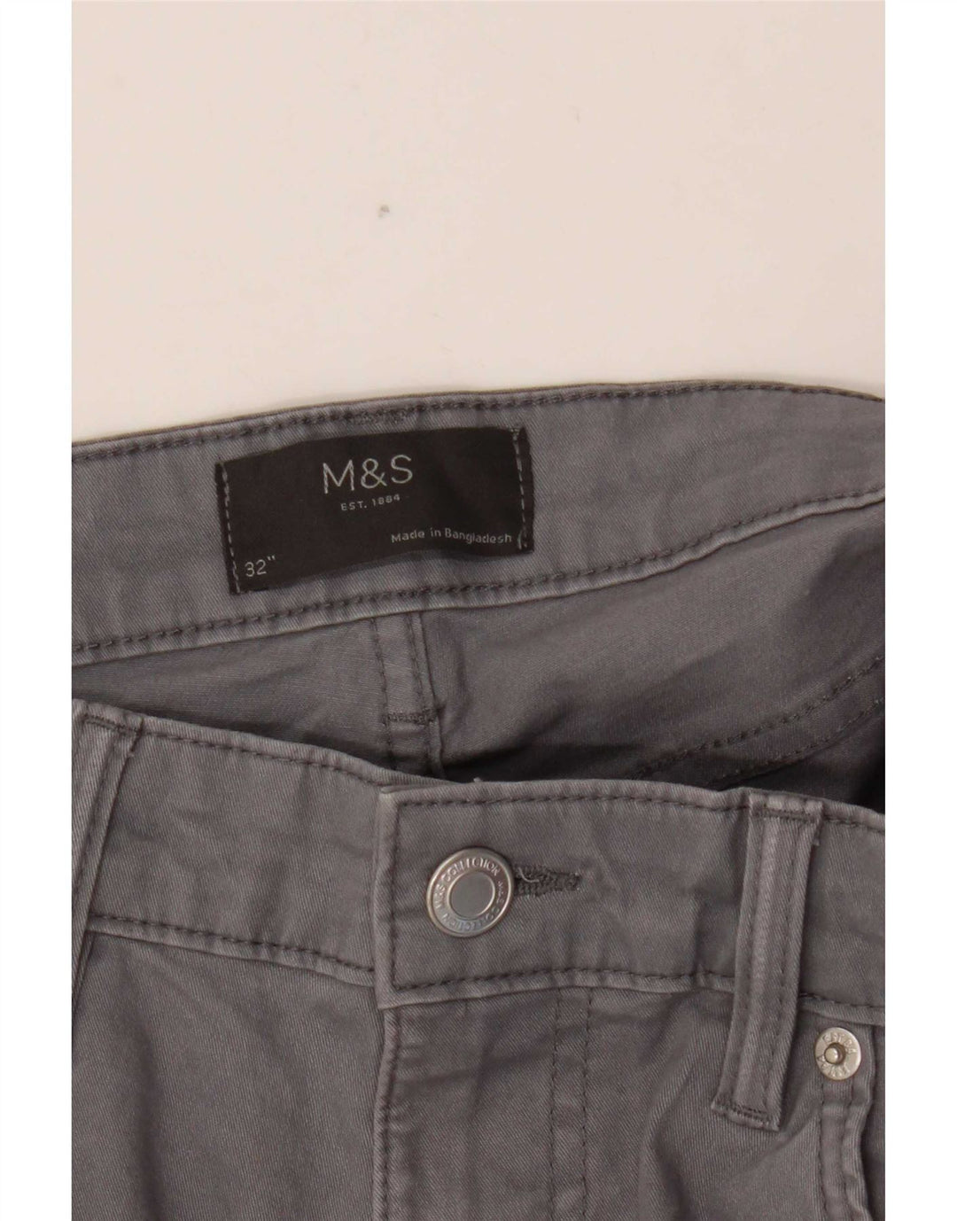 Marks & Spencer Mens Casual Shorts W32 Medium Grey Cotton