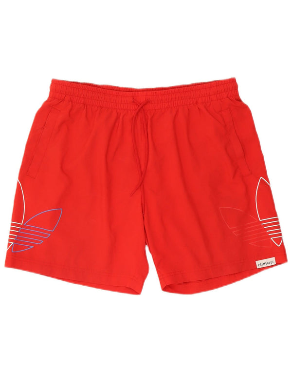 Adidas Mens Prime Blue Graphic Graphic Sport Shorts Large  Red Polyester
