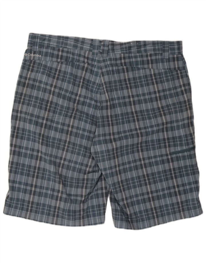 Pantaloni scurți cargo Columbia pentru bărbați, W40 XL, poliester cu carouri albastre