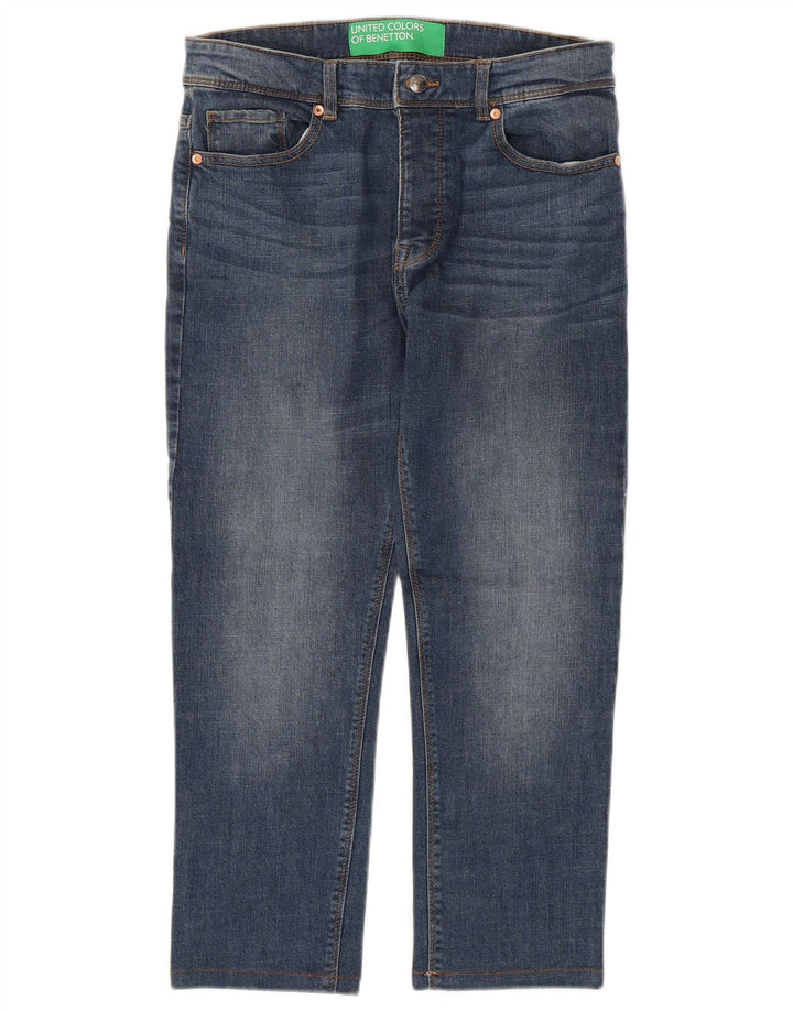 BENETTON Mens Straight Jeans W30 L23 Blue Cotton