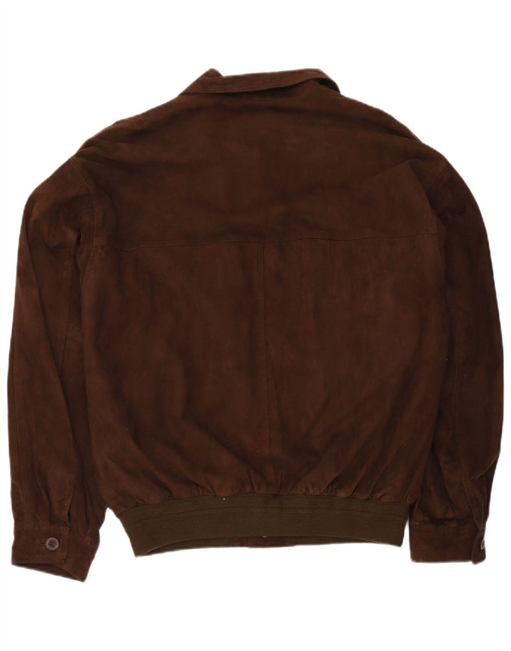 Vintage Herren Wildleder Bomberjacke IT 56 2XL Braunes Leder
