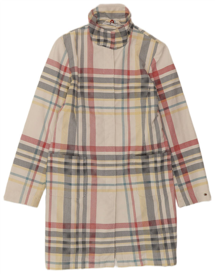 TOMMY HILFIGER Overfrakke til kvinder UK 14 Medium Off White Ternet bomuld