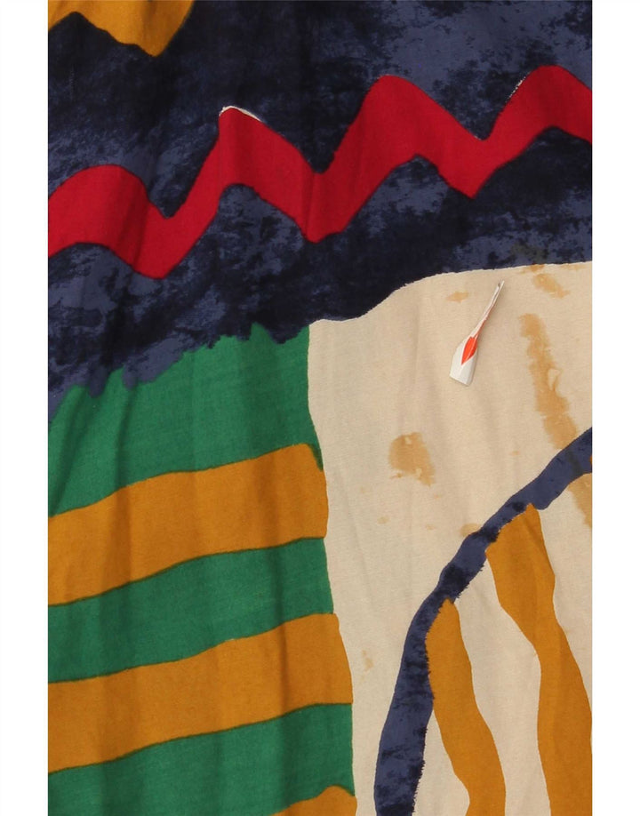 vintage Femme Chemise à manches courtes Blouse UK 14 Moyen Multicolore