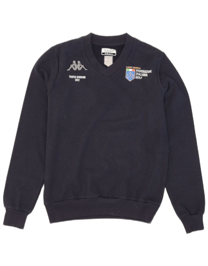 Kappa grafisk sweatshirt til mænd, lille marineblå polyester