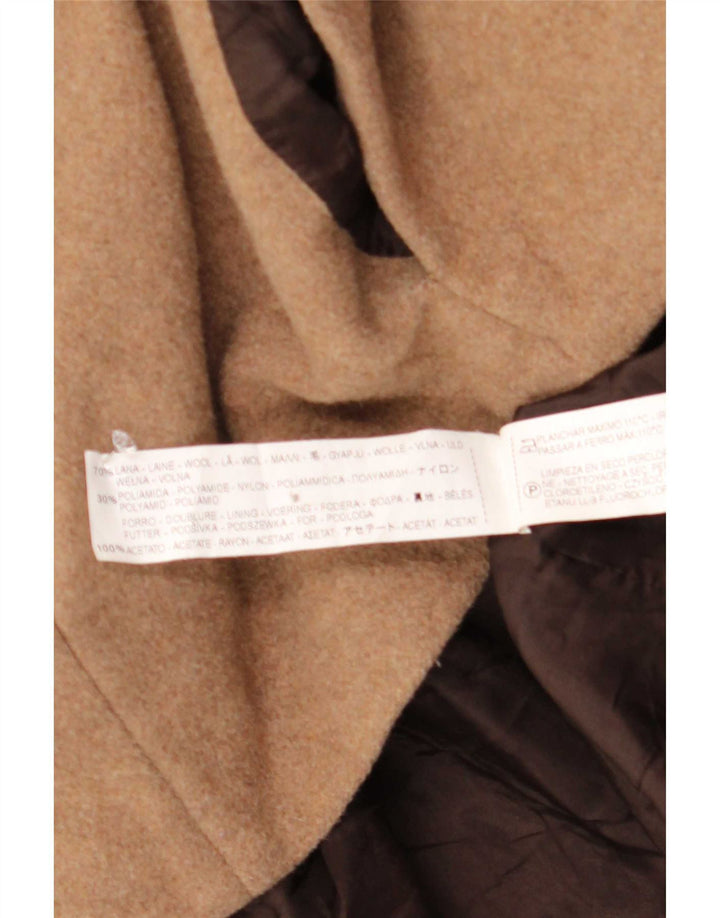 Zara Mujer Chaquetón UK 44 Grande Lana Marrón