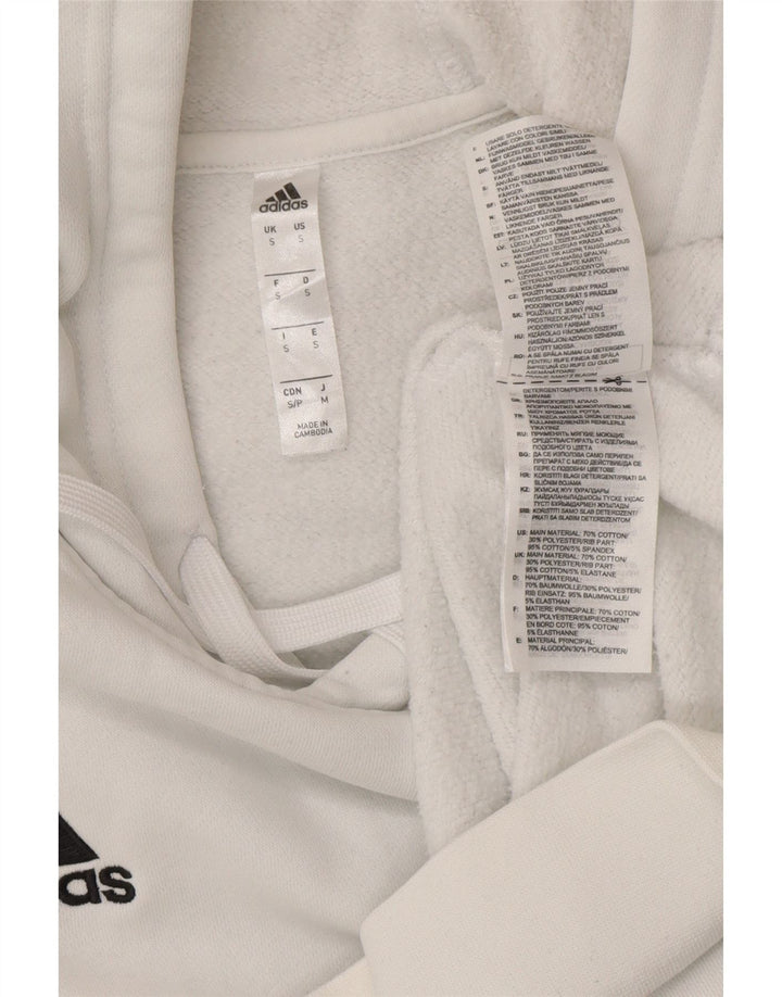 Adidas Mens Hoodie Jumper Small White Cotton