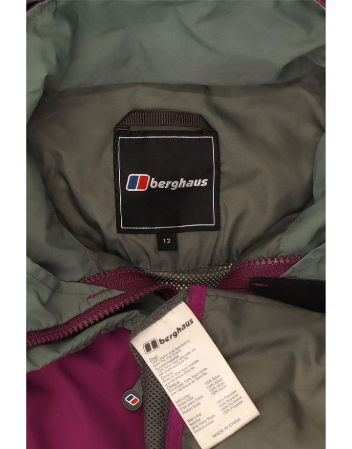 Berghaus Womens Hooded Rain Jacket UK 12 Medium Purple Nylon